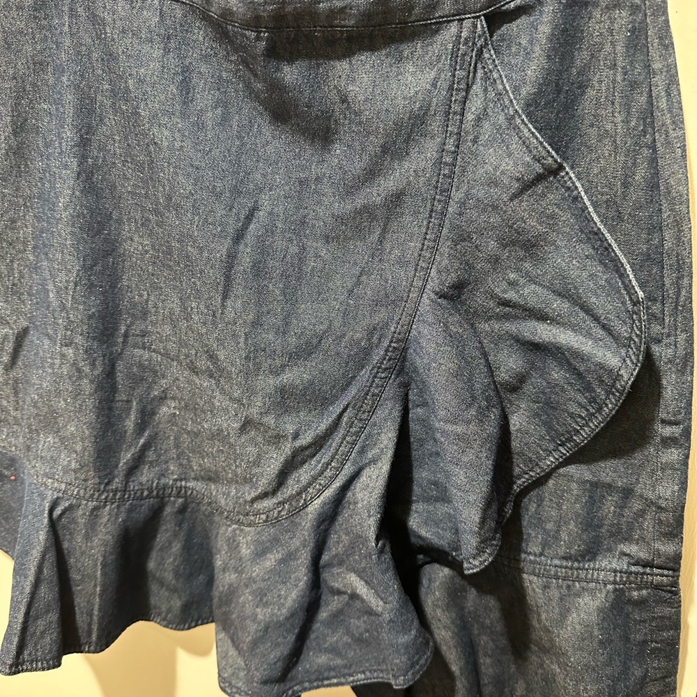 Draper James Ruffle Faux Wrap Chambray Skirt Nwot… - image 5
